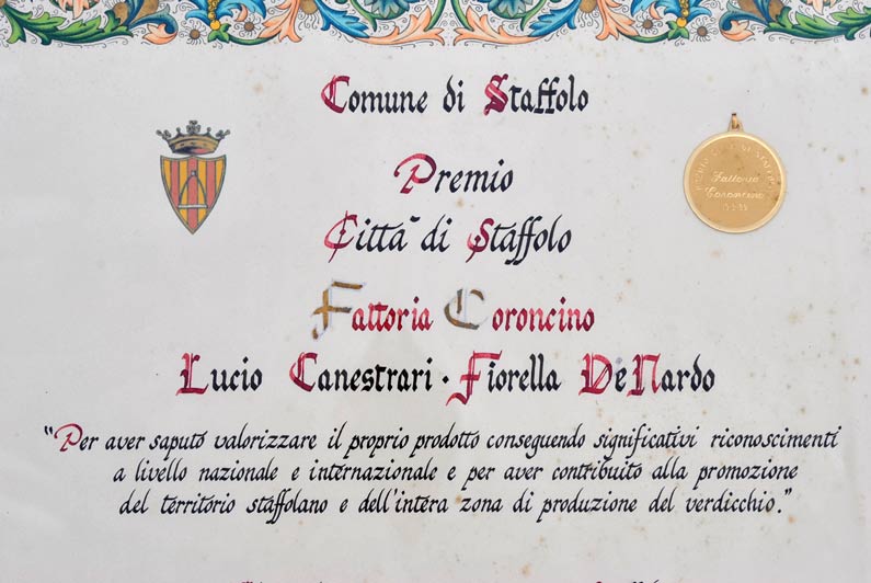 fattoria coroncino premio città di staffolo 1999