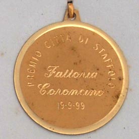 Medaglia premio città di staffolo 1999 alla fattoria coroncino