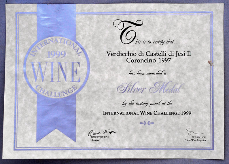 International Wine Challenge 1999 - Silver medal for IL CORONCINO 1997